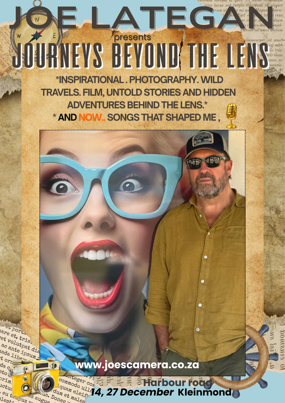 Joe Lategan poster of the show Journeys beyond the lens